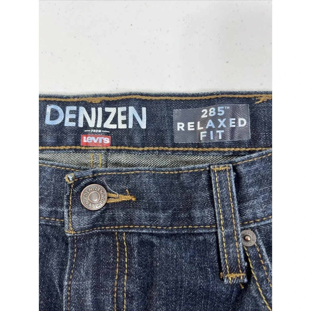 Levi's Denizen 285 Relaxed Fit 100% Cotton Blue Denim Jeans Straight Leg Size 38
